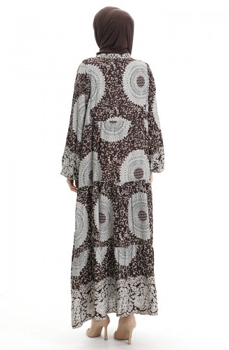 Braun Hijab Kleider 0061-02