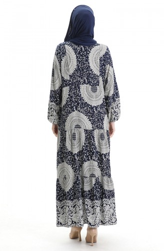 Dunkelblau Hijab Kleider 0061-03