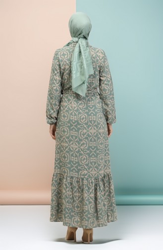 Unreife Mandelgrün Hijab Kleider 0010-01