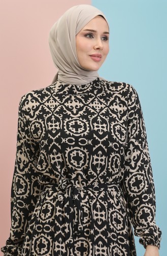 Schwarz Hijab Kleider 0010-02