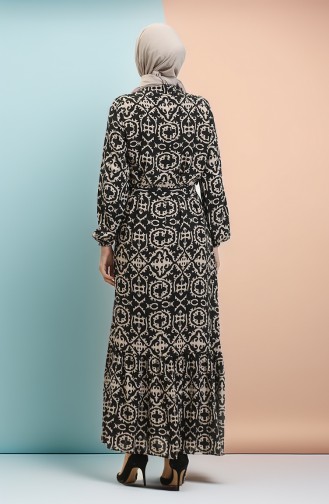 Schwarz Hijab Kleider 0010-02