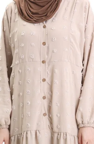 Viscose Stof Halfgeknoopte Jurk 0062-01 Mink 0062-01