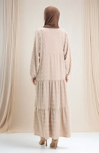 Viscose Stof Halfgeknoopte Jurk 0062-01 Mink 0062-01