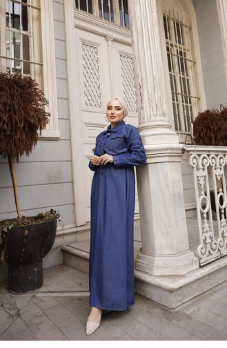 Dunkelblau Hijab Kleider 182