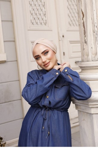 Dunkelblau Hijab Kleider 182
