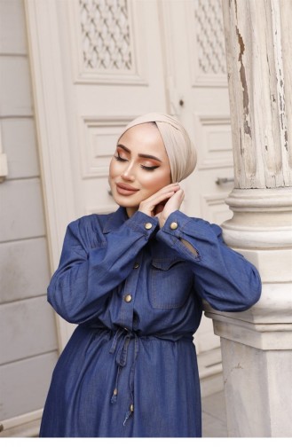 Dunkelblau Hijab Kleider 182