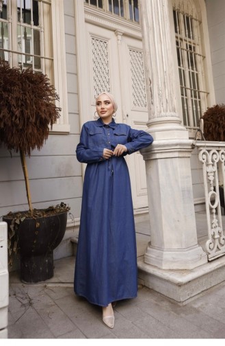 Dunkelblau Hijab Kleider 182