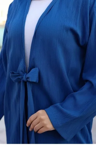 بدلة كيمونو بتفاصيل ربطة عنق نيلي 1225 622