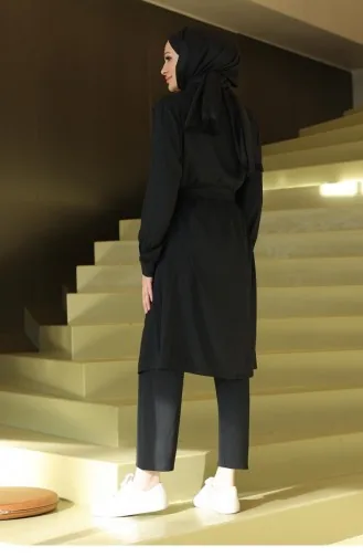 بدلة مون بيس المفصلة باللون الأسود 658