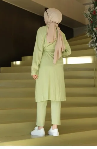 Ay Parça Detaylı Takım Mint Yeşili