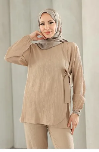 Costume En Vison Avec Détail Cravate 684