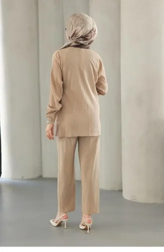 Costume En Vison Avec Détail Cravate 684