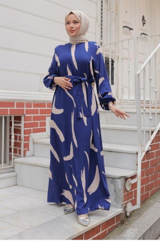 Indigo İslamitische Jurk 703