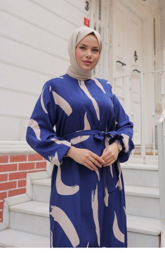 Indigo İslamitische Jurk 703