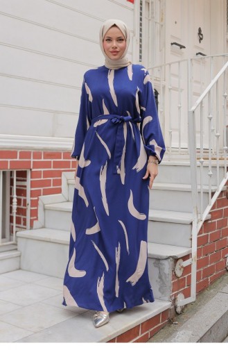 Indigo İslamitische Jurk 703