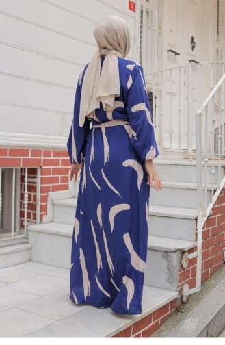 Indigo İslamitische Jurk 703