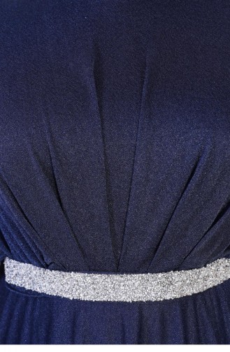 Dunkelblau Hijab-Abendkleider 8098.Lacivert