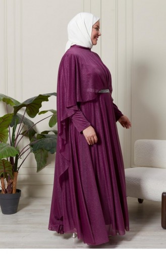 Zwetschge Hijab-Abendkleider 8098.Mürdüm