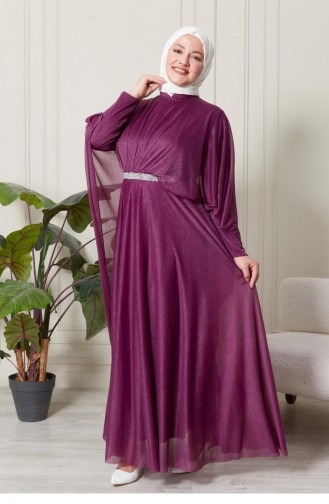 Zwetschge Hijab-Abendkleider 8098.Mürdüm