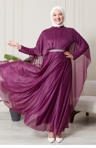 Zwetschge Hijab-Abendkleider 8098.Mürdüm