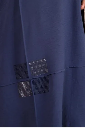 Women`s Hijab Clothing Plus Size Hijab Two Piece Suit Ayrobin Trouser Tunic Suit 8689 Navy Blue 8689.Lacivert