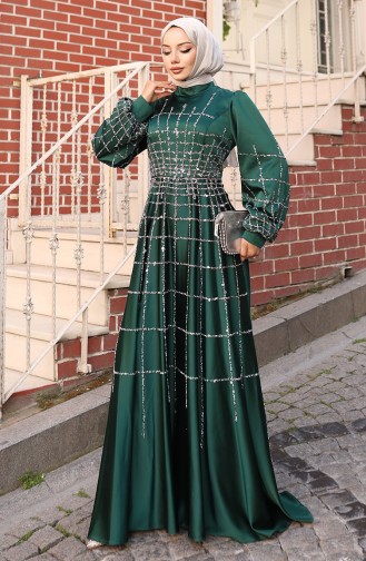Habillé Hijab Vert emeraude 6249-07