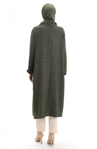 Keten Uzun Boylu Tunik 992005-03 Haki