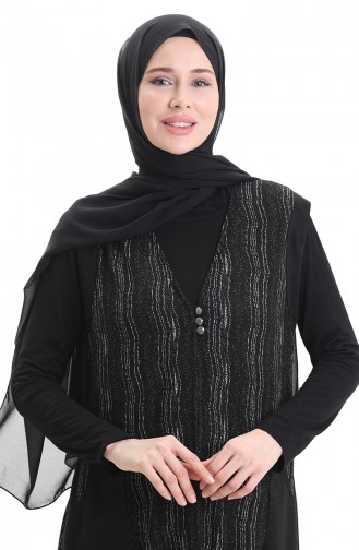 Jakarli Düğmeli Yelek 994727E-01 Siyah
