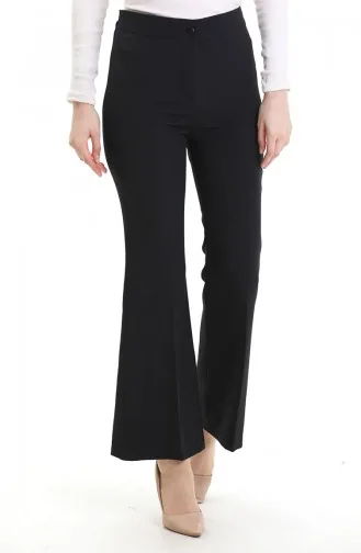 Elastic Waist Bell-bottomed Trousers 4005-01 Black 4005-01