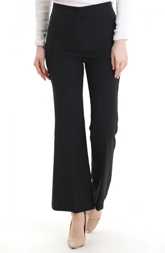 Elastic Waist Bell-bottomed Trousers 4005-01 Black 4005-01