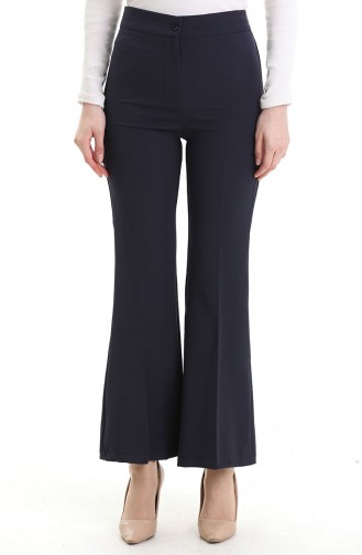 Beli Lastikli Bol Paça Pantolon 4005-02 Lacivert