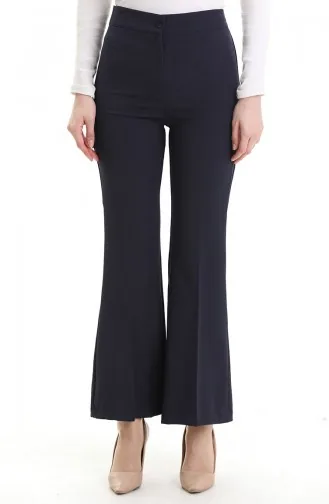 Beli Lastikli Bol Paça Pantolon 4005-02 Lacivert