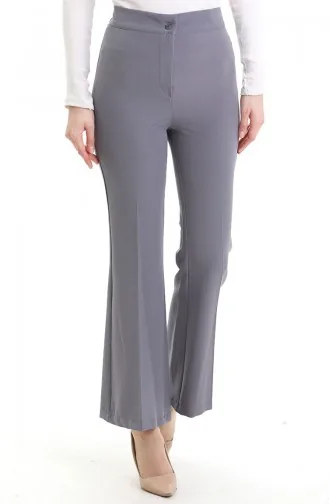 Beli Lastikli İspanyol Paça Pantolon 4005-03 Gri