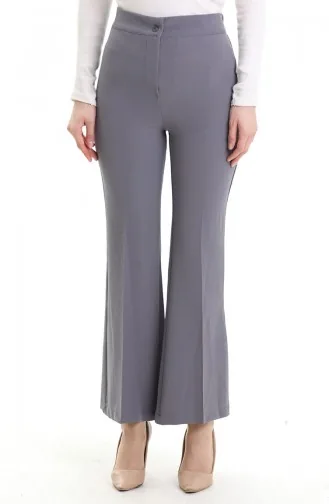 Beli Lastikli İspanyol Paça Pantolon 4005-03 Gri