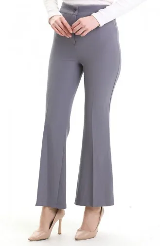 Beli Lastikli İspanyol Paça Pantolon 4005-03 Gri