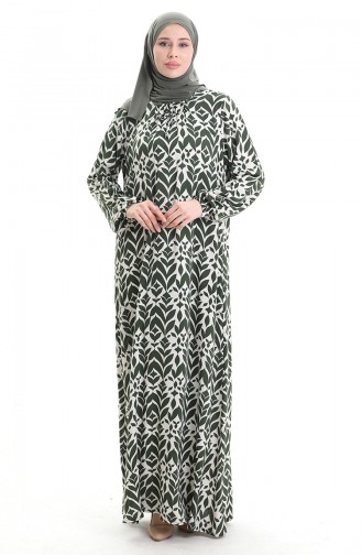 Khaki Hijab Dress 994585A-03