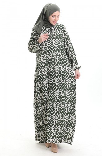 Khaki Hijab Dress 994585A-03