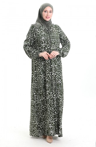 Khaki Hijab Kleider 994585B-02