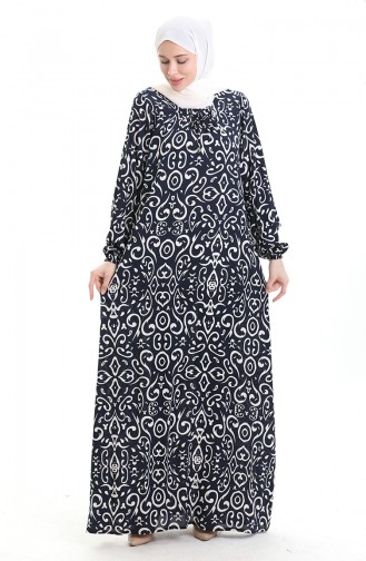 Dunkelblau Hijab Kleider 994585B-03