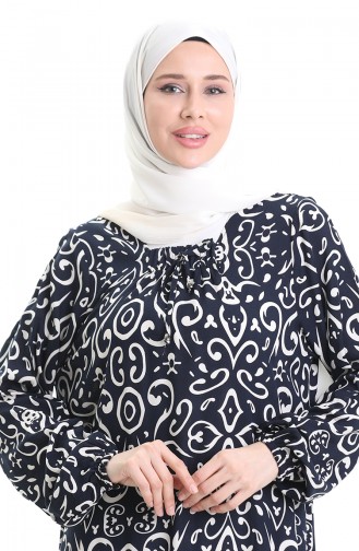 Dunkelblau Hijab Kleider 994585B-03