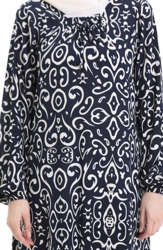 Dunkelblau Hijab Kleider 994585B-03