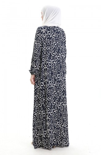Dunkelblau Hijab Kleider 994585B-03