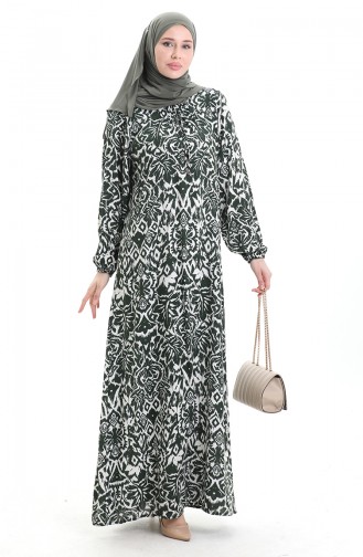 Khaki Hijab Kleider 994585C-02