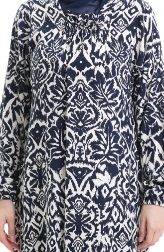 Navy Blue Hijab Dress 994585C-03