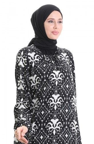 Schwarz Hijab Kleider 994585D-01