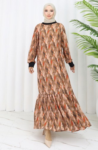 Robe Hijab Couleur Brun 0054-01