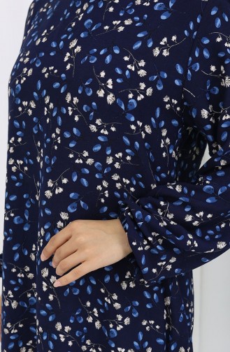 Navy Blue Hijab Dress 0055-03