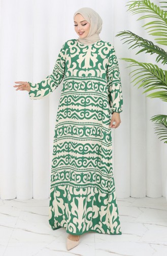 Green Hijab Dress 0057-02