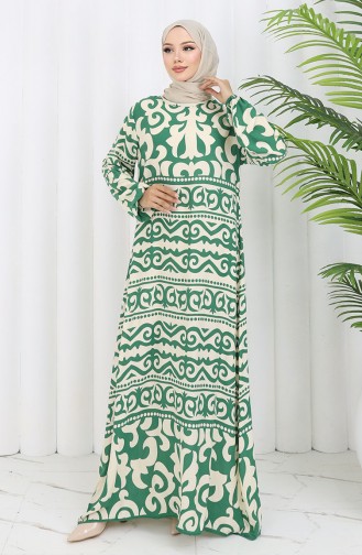 Green Hijab Dress 0057-02
