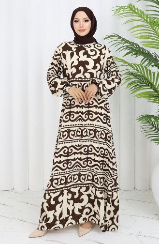 Robe Hijab Couleur Brun 0057-04